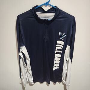 Villanova University Quarter Zip Men's Large Heathered Blue Active Pullover NCAA